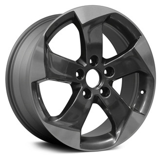 Replikaz® - 5 Turbine-Spoke Machined Face with Painted Gray Spoke Inset and Painted Gray Pockets 17x7.5 Alloy Factory Wheel - Replica