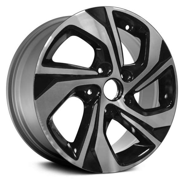 Replikaz® - 16 x 7 5 Double Spiral-Spoke Black with Machined Face Alloy Factory Wheel (Replica)
