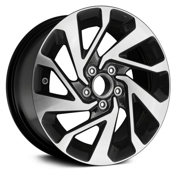 Replikaz® - 16 x 7 10 Spiral-Spoke Black with Machined Face Alloy Factory Wheel (Replica)