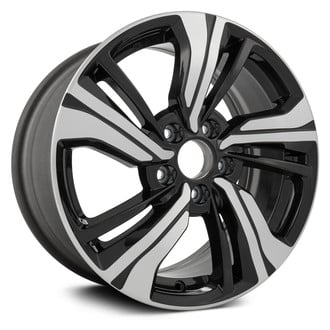 Replikaz® - 5 Double Spiral-Spoke Machined Face with Painted Black Pockets 17x7 Alloy Factory Wheel - Replica