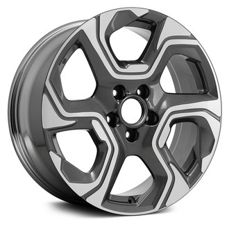 Replikaz® - 6 Spiral-Spoke Machined Face with Painted Silver Pockets 18x7.5 Alloy Factory Wheel - Replica
