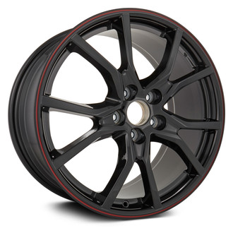 Replikaz® - 5 Y-Spoke Painted Gloss Black with Red Striped Lip 20x8.5 Alloy Factory Wheel - Replica