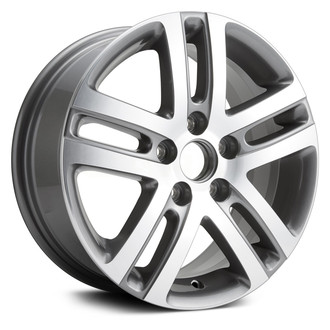 Replikaz® - Double 5-Spoke Machined Face with Painted Gray Spoke Inset and Painted Gray Pockets 16x6.5 Alloy Factory Wheel - Replica