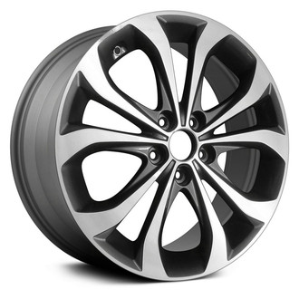 Replikaz® - 5 V-Spoke Machined Face with Painted Gray Pockets 18x7.5 Alloy Factory Wheel - Replica