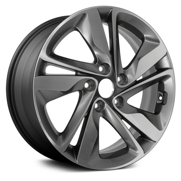 Replikaz® - 17 x 7 Double 5-Spoke Machined Face with Charcoal Pockets Alloy Factory Wheel (Replica)