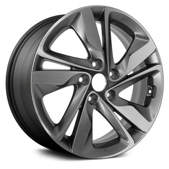 Replikaz® - Double 5-Spoke Machined Face with Painted Charcoal Pockets 17x7 Alloy Factory Wheel - Replica