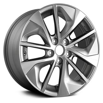 Replikaz® - 10 Spiral-Spoke Machined Face with Painted Gray Spoke Inset and Painted Gray Pockets 17x7 Alloy Factory Wheel - Replica