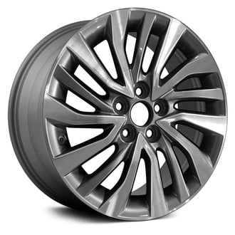 Replikaz® - 15 Spiral-Spoke Machined Face with Painted Gray Spoke Inset and Painted Gray Pockets 16x6.5 Alloy Factory Wheel - Replica
