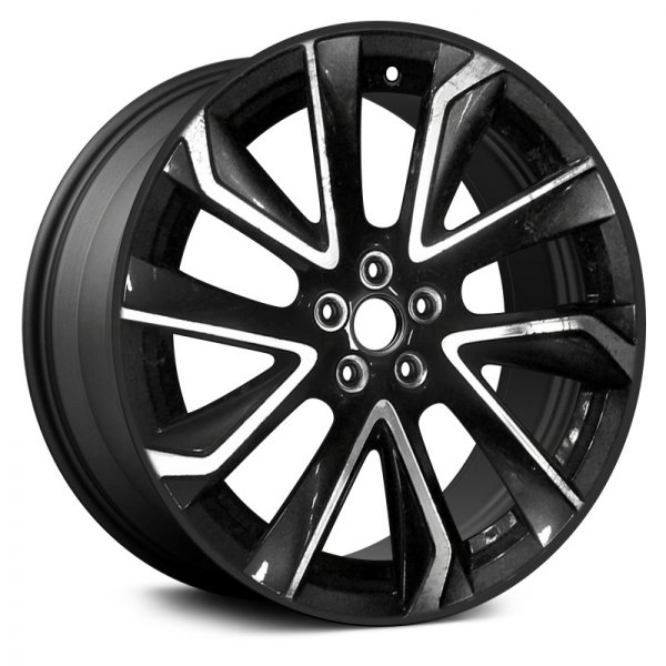 Replikaz® - 18 x 8 5 V-Spoke Machined Face with Charcoal Pockets Alloy Factory Wheel (Replica)