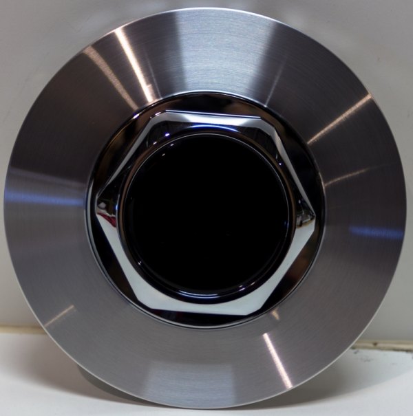 Replikaz® - Machined Silver Wheel Center Cap With Black Center