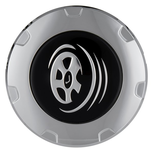 Replikaz® - Chrome Wheel Center Cap With Rubber Gasket With Black Jante Logo