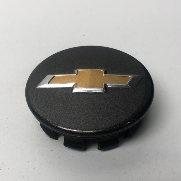 Replikaz® - Charcoal Wheel Center Cap With Gold Reflective Chevy Bowtie