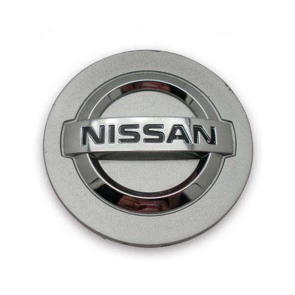 Replikaz® - Painted Gray Wheel Center Cap With Chrome Nissan Logo