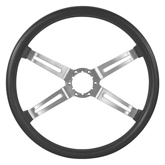 Restoparts® - 4-Spoke Black Steering Wheel