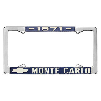 Restoparts® - License Plate Frame with 1971 Monte Carlo Logo