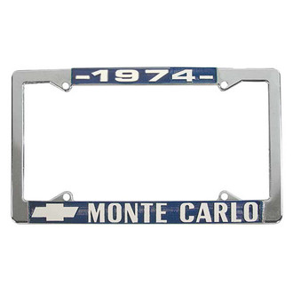Restoparts® - License Plate Frame with 1974 Monte Carlo Logo