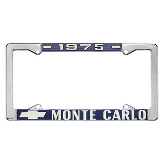 Restoparts® - License Plate Frame with 1975 Monte Carlo Logo