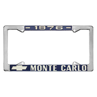 Restoparts® - License Plate Frame with 1976 Monte Carlo Logo