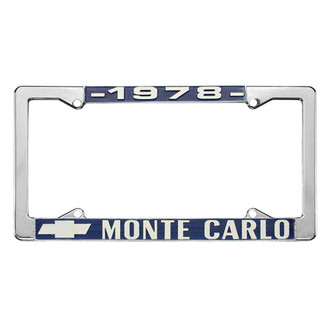 Restoparts® - License Plate Frame with 1978 Monte Carlo Logo