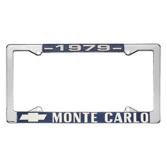 Restoparts® - License Plate Frame with 1979 Monte Carlo Logo