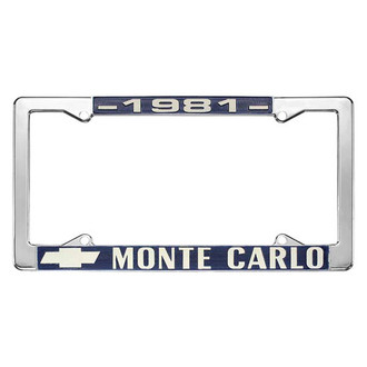 Restoparts® - License Plate Frame with 1981 Monte Carlo Logo