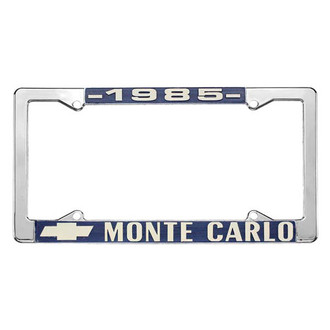Restoparts® - License Plate Frame with 1985 Monte Carlo Logo