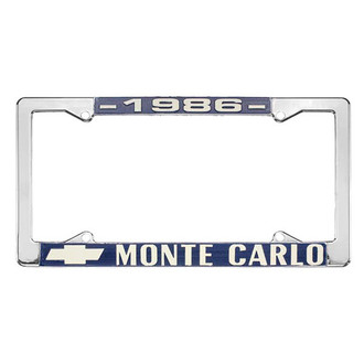 Restoparts® - License Plate Frame with 1986 Monte Carlo Logo
