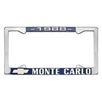 Restoparts® - License Plate Frame with 1988 Monte Carlo Logo