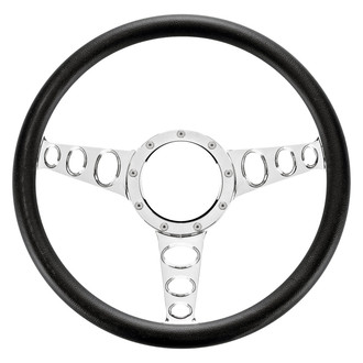 RESTOPARTS® - 3-Spoke Steering Wheel with Thin Line Type Billet Aluminum Spoke