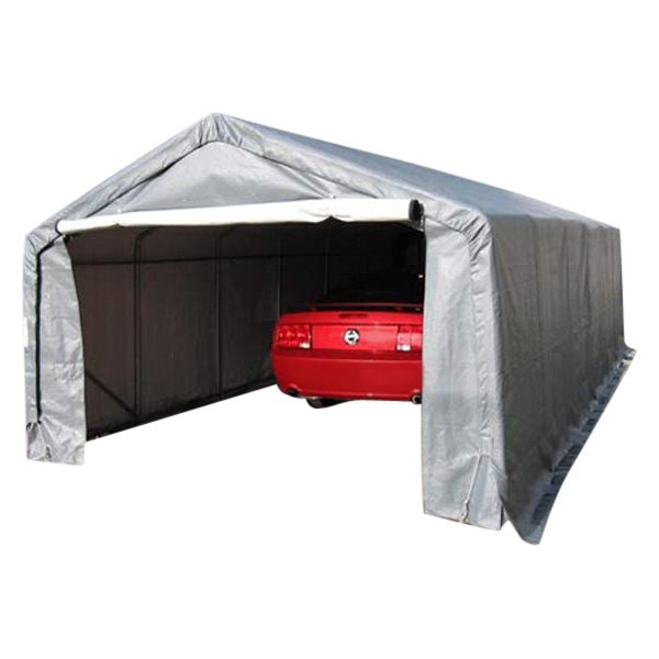 Rhino Shelter® - House Style 12' W x 24' L x 8' W Gray 1 Car Extended Instant Garage