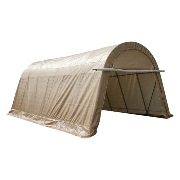 Rhino Shelter® - Round Style 14' W x 24' L x 10' W Tan Instant Garage House