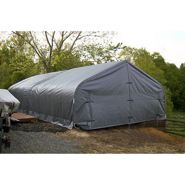 Rhino Shelter® - 22' W x 48' L x 12' H Tan Joined Two Car Workshop