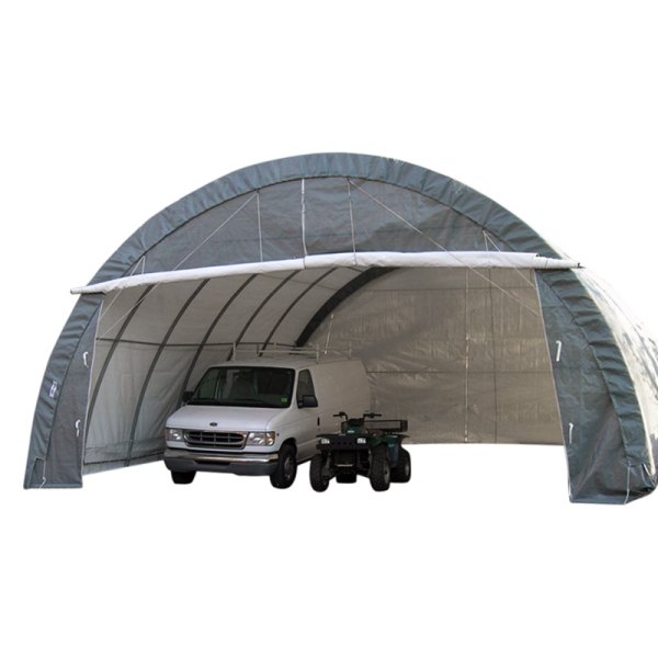 Rhino Shelter® - Round Style 30' W x 30' L x 15' H Gray Three Car/Workshop Garage