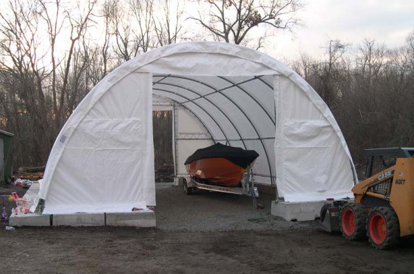 Rhino Shelter® - Round Style 30' W x 40' L x 15' H Heavy Commercial Truss Big Bear Building