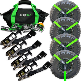 Rhino USA® TD-VSLASSO-GRN-FLAT - Car Tie-Down Lasso Straps