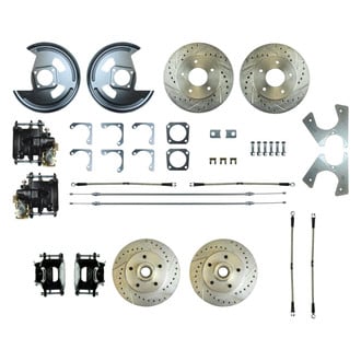 The Right Stuff® - Drum-to-Disc Drilled and Slotted Front and Rear Brake Conversion Kit