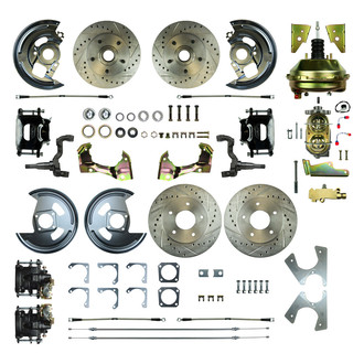 The Right Stuff® - Drum-to-Disc Drilled and Slotted Front and Rear Brake Conversion Kit
