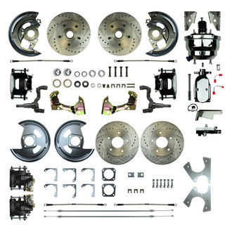 The Right Stuff® - Drum-to-Disc Drilled and Slotted Front and Rear Brake Conversion Kit
