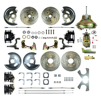 The Right Stuff® - Drum-to-Disc Drilled and Slotted Front and Rear Brake Conversion Kit