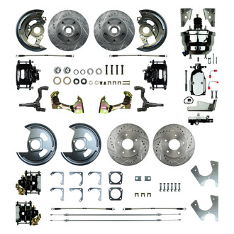 The Right Stuff® - Drum-to-Disc Drilled and Slotted Front and Rear Brake Conversion Kit