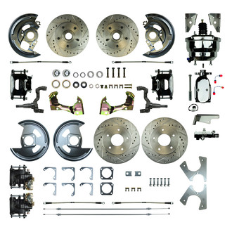 The Right Stuff® - Drum-to-Disc Drilled and Slotted Front and Rear Brake Conversion Kit