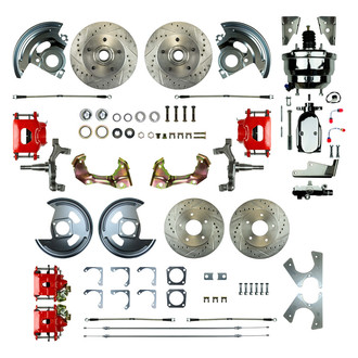 The Right Stuff® - Drum-to-Disc Drilled and Slotted Front and Rear Brake Conversion Kit