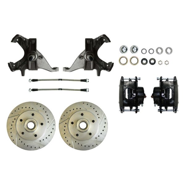  Right Stuff® - Drum-to-Disc Drilled and Slotted Front Brake Conversion Kit