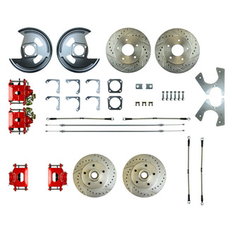 The Right Stuff® - Drum-to-Disc Drilled and Slotted Front and Rear Brake Conversion Kit
