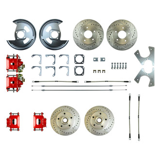 The Right Stuff® - Drum-to-Disc Drilled and Slotted Front and Rear Brake Conversion Kit
