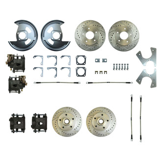 The Right Stuff® - Drum-to-Disc Drilled and Slotted Front and Rear Brake Conversion Kit