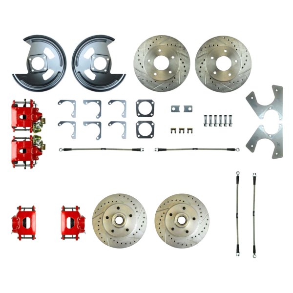  The Right Stuff® - Drum-to-Disc Drilled and Slotted Front and Rear Brake Conversion Kit