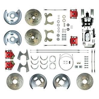 The Right Stuff® - Drum-to-Disc Drilled and Slotted Front and Rear Brake Conversion Kit