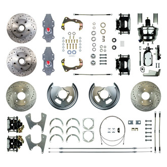 The Right Stuff® - Drum-to-Disc Drilled and Slotted Front and Rear Brake Conversion Kit