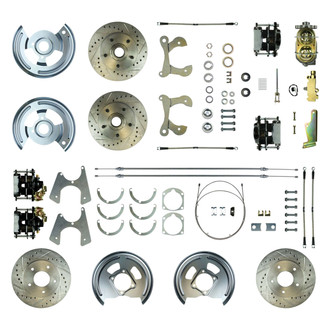 The Right Stuff® - Drum-to-Disc Drilled and Slotted Front and Rear Brake Conversion Kit